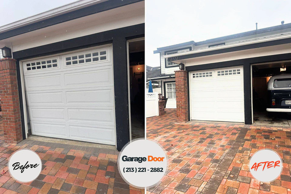 Before and after: garage door repair Sheridan, OR
